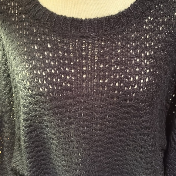 Black Loose Knit Pullover Sweater - Picture 2 of 7